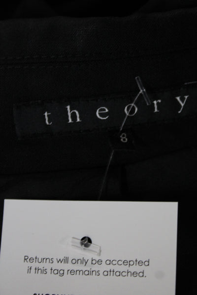 Theory Womens Basic Jacket Black Button Long Sleeve Size 8