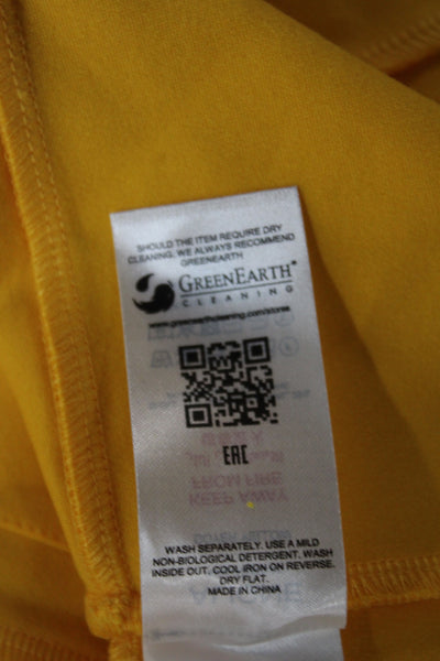 Aligne Womens Yellow Knit Basic Jacket Long Sleeve Button Size 4