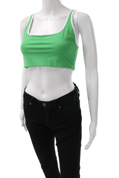 Splits 59 Women Green Sports Bra Sleeveless Athletic Blend Size S