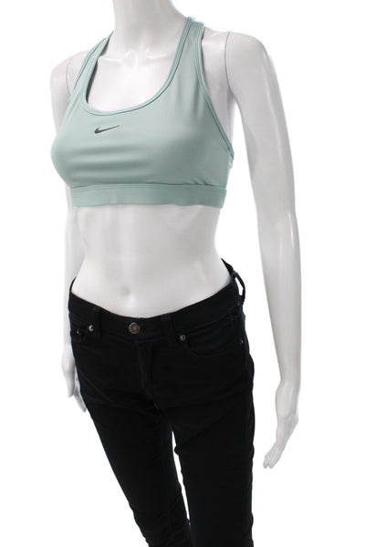 Nike Womens Sports Bra Green Polyester Blend Sleeveless Size M