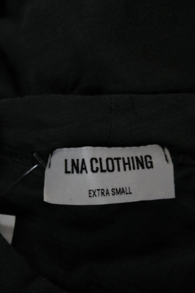 LNA Womens Cropped Gray Cotton Crewneck Short Sleeve T-Shirt Size XS