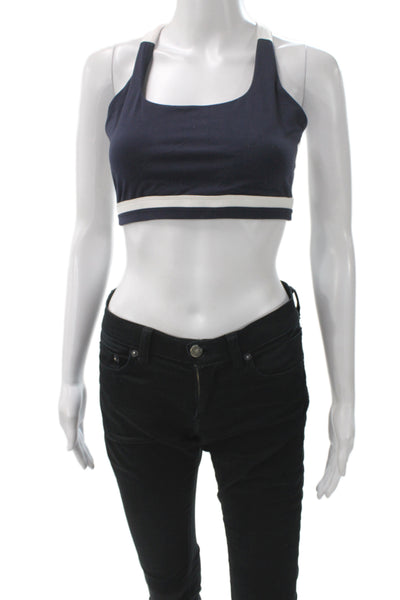 Splits 59 Womens Sports Bra Blue Colorblock Sleeveless Pullover Size S