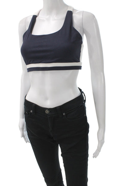 Splits 59 Womens Sports Bra Blue Colorblock Sleeveless Pullover Size S