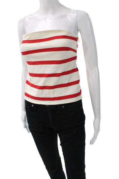 J Crew Women Off Shoulder Striped Cotton Tank Zip Closure Nautical Size S