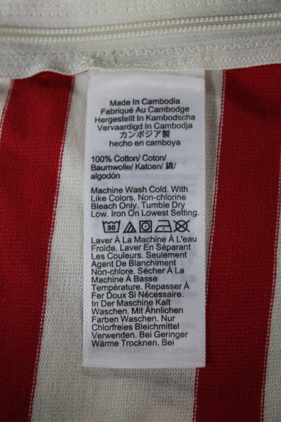 J Crew Women Off Shoulder Striped Cotton Tank Zip Closure Nautical Size S