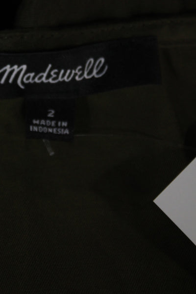 Madewell Women Maxi Dress Green Square Neck Sleeveless Zip Back Bohemian Size 2
