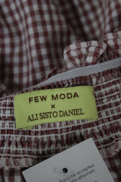 Few Moda X Ali Sisto Daniel Women Red Gingham Long Sleeve Shift Dress Size S