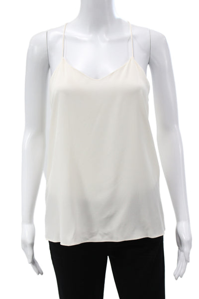 Tibi Womens Ivory Silk V-Neck Sleeveless Camisole Minimalist Size 2