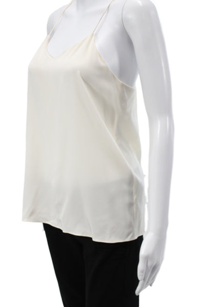 Tibi Womens Ivory Silk V-Neck Sleeveless Camisole Minimalist Size 2