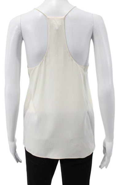 Tibi Womens Ivory Silk V-Neck Sleeveless Camisole Minimalist Size 2