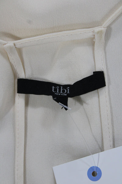 Tibi Womens Ivory Silk V-Neck Sleeveless Camisole Minimalist Size 2