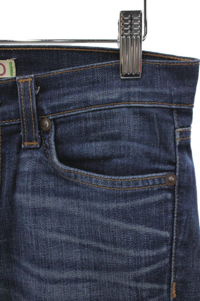 J Brand Womens Skinny Mid Rise Jeans Blue Button Inseam 28 Size 25