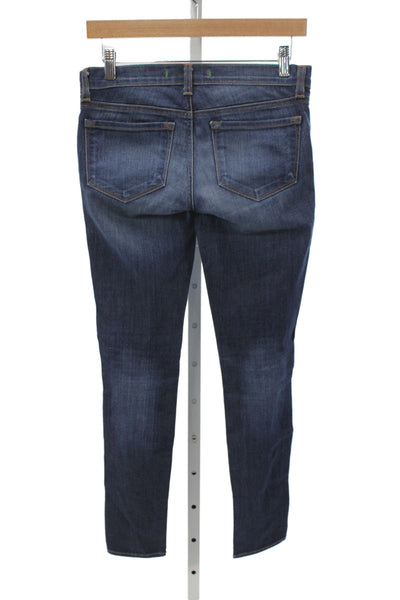 J Brand Womens Skinny Mid Rise Jeans Blue Button Inseam 28 Size 25