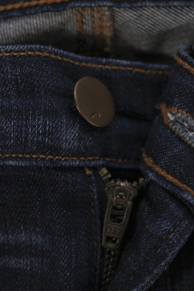 J Brand Womens Skinny Mid Rise Jeans Blue Button Inseam 28 Size 25