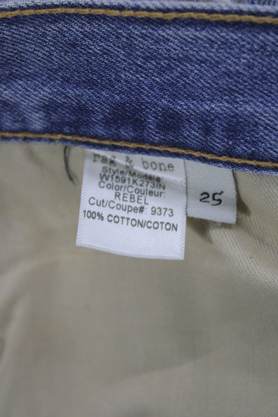 Rag & Bone Jean Womens Boyfriend Jeans Blue Distressed Cotton Mid Rise Size 25