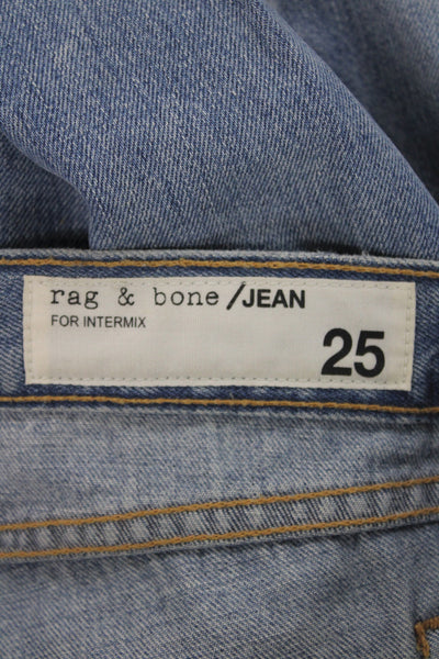 Rag & Bone Jean Womens Boyfriend Jeans Blue Distressed Cotton Mid Rise Size 25