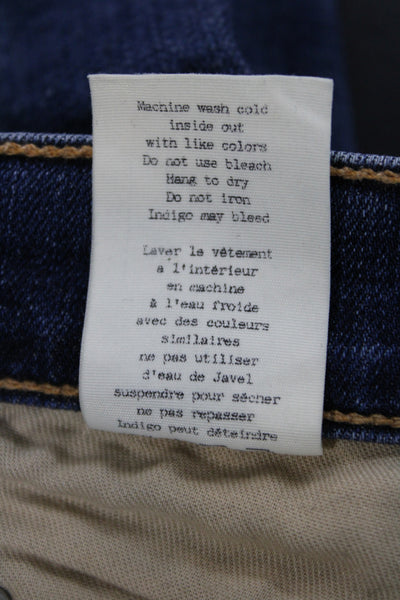 Cami NYC Womens Skinny Cotton Jeans Blue Raw Hem Button Size 2XS