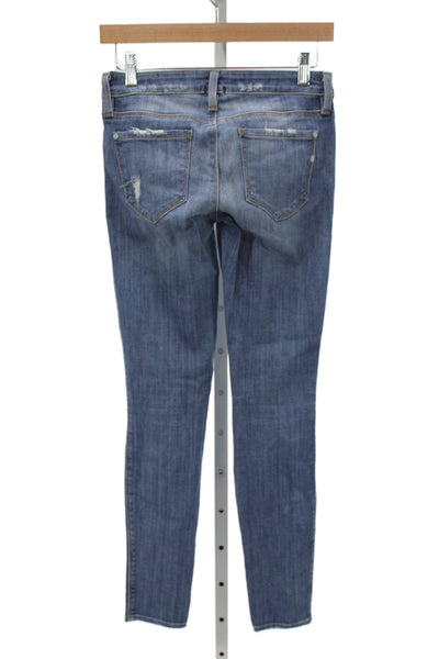 Genetic Denim Womens Skinny Jeans Blue Mid Rise Cotton Blend Size 25