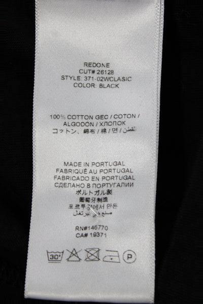 Re/Done Women Basic Black Cotton Crew Neck Short Sleeve T-Shirt Size S