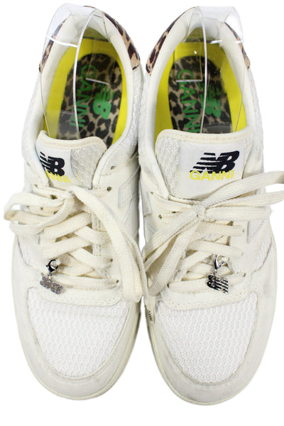 New Balance X Ganni Womens Suede Low Top Lace Up Sneakers White Size 8