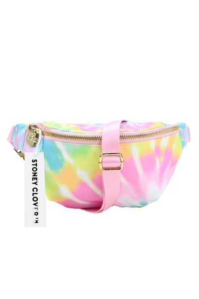 Stoney Clover Lane Womens Tie Dye Print Fanny Pack Handbag Multi Colored