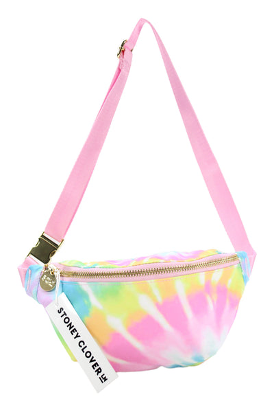 Stoney Clover Lane Womens Tie Dye Print Fanny Pack Handbag Multi Colored
