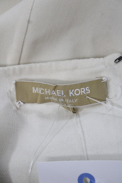 Michael Kors Women Sheath Dress Beige 3/4 Sleeve Round Neck Knee Length Size 4
