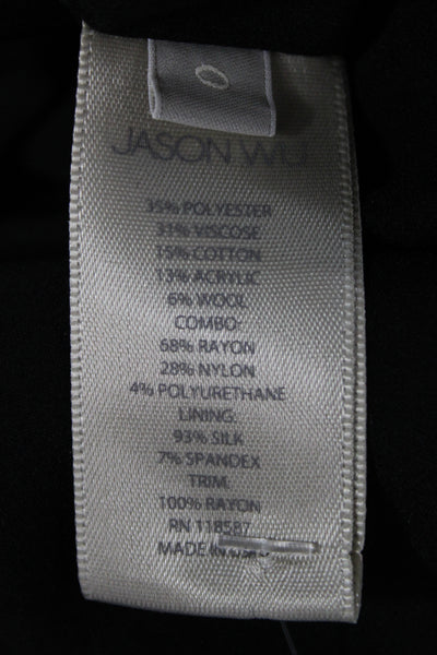 Jason Wu Women Sheath Black V Neck Sleeveless Full Length Dress Size 0