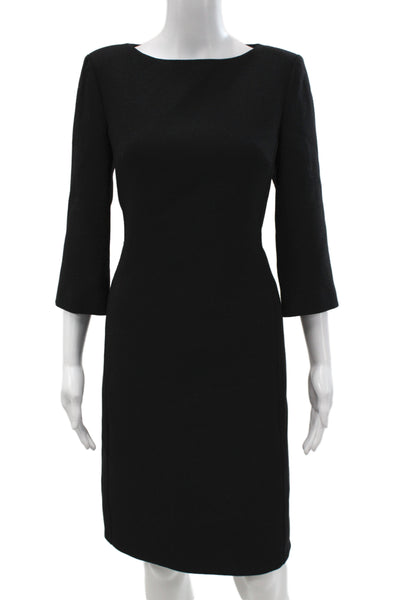 Michael Kors Collection Women Sheath Dress Black Wool Knee-Length Size 8