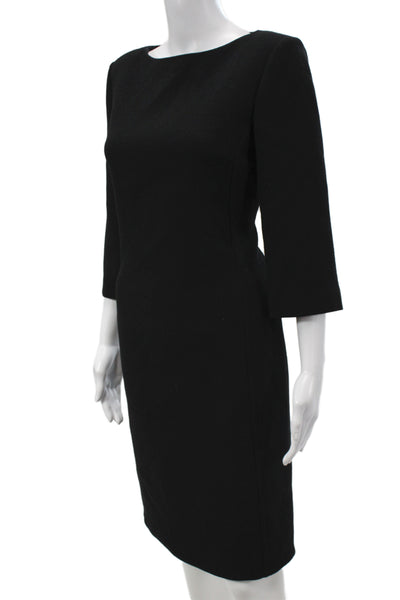 Michael Kors Collection Women Sheath Dress Black Wool Knee-Length Size 8