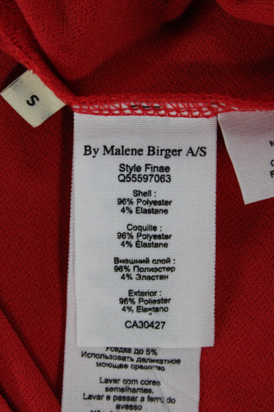 By Malene Birger Womens Shift Dress Red Boatneck Long Sleeve Mid Calf Size S
