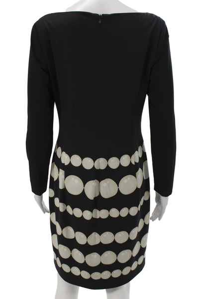 Boutique Moschino Women Sheath Black Long Sleeve Knee Length Dress Size 10