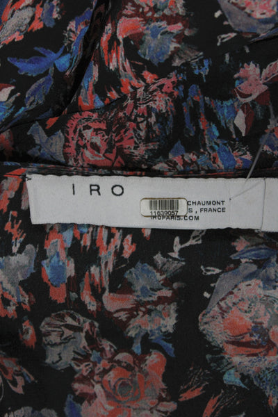 IRO Women Wrap Silk Floral Long Sleeve Dress Multicolor Size 42