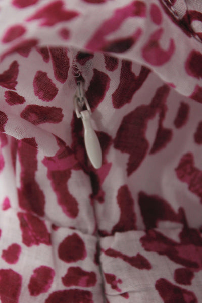 IRO Women Kaftan Shirt Dress Pink Animal Print V-Neck Long Sleeve Size 40
