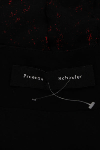 Proenza Schouler Womens Pleated Striped Silk Knee Length Skirt Black Size 2