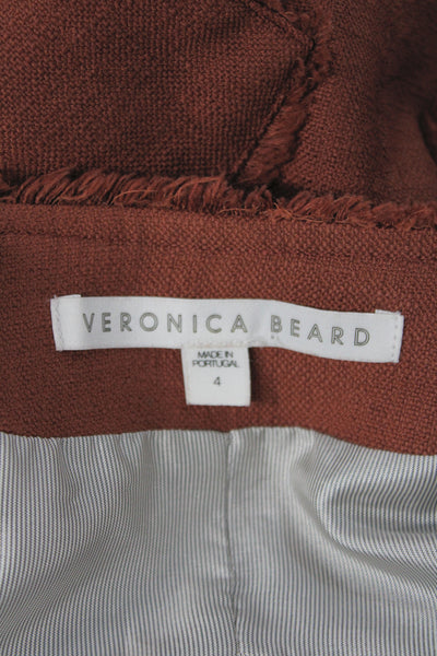 Veronica Beard Womens Biker Jacket Orange Snap Closure Cotton Size 4
