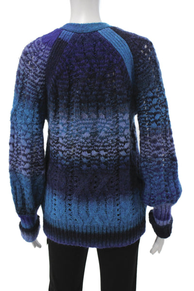 Simkhai Unisex Cardigan Blue V-Neck Button Long Sleeve Wool Alpaca Size S