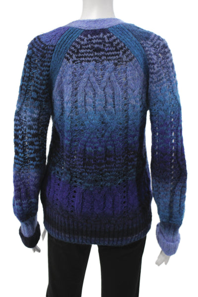 Simkhai Unisex V-Neck Cardigan Blue Button Long Sleeve Size XS