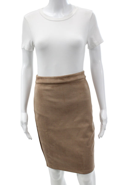 Susana Monaco Womens Sleeveless Square Neck Outfit Set Beige Short Skirt Size S