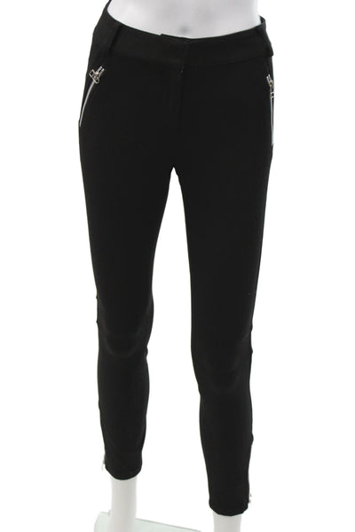 Veronica Beard Womens Ankle Biker Pants Black Button Size 0