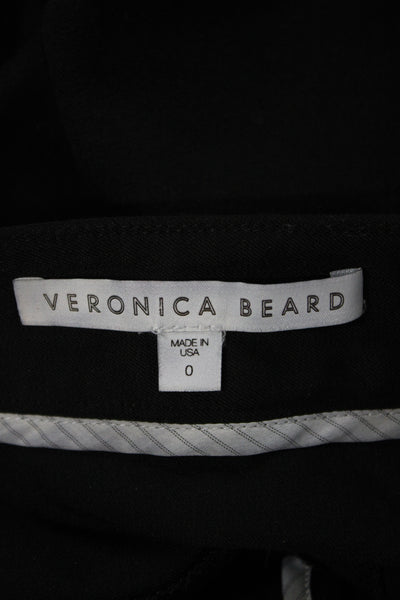Veronica Beard Womens Ankle Biker Pants Black Button Size 0