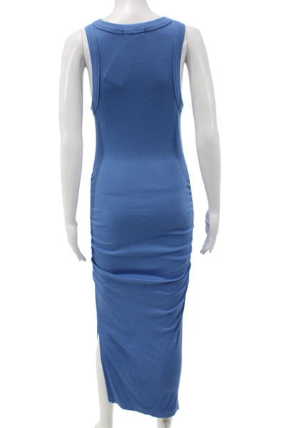 Michael Stars Women Bodycon Long Sleeveless Blue Dress Round Neck Size S