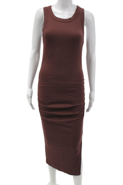 Michael Stars Women Bodycon Long Sleeveless Blue Dress Round Neck Size S