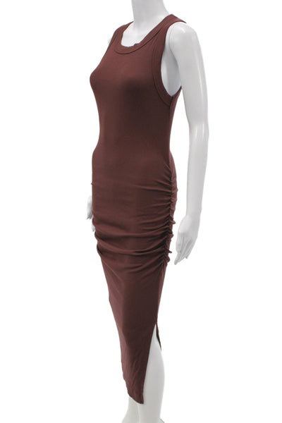 Michael Stars Womens Bodycon Tank Dress Brown Mid Calf Size S