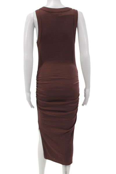Michael Stars Women Bodycon Long Sleeveless Blue Dress Round Neck Size S