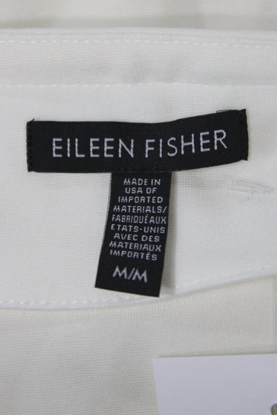 Eileen Fisher Womens Zip Jacket White Long Sleeve Size M