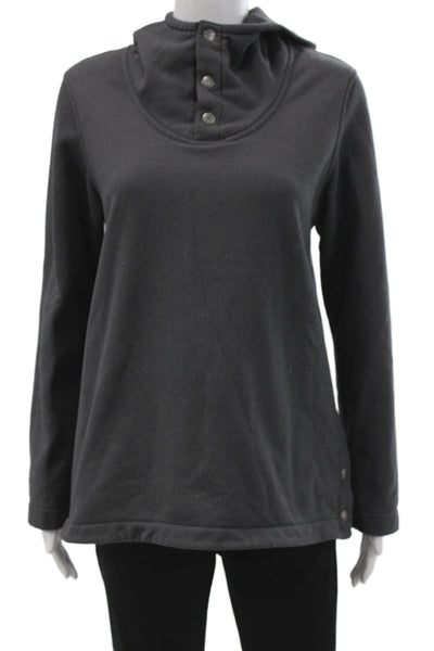 The North Face Womens Gray Henley Pullover Hoodie Long Sleeve Size M