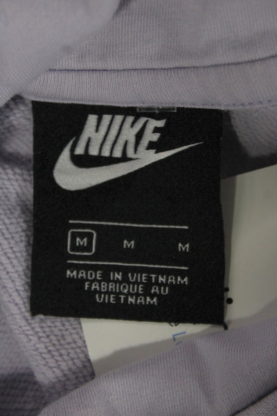 Nike Womens Purple Cowl Neck Pullover Hoodie Cotton Blend Long Sleeve Size M