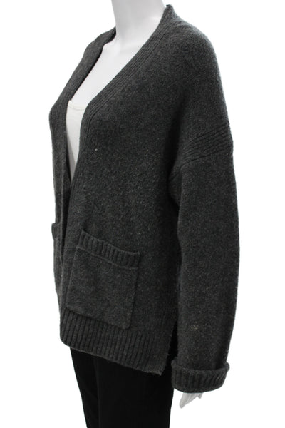 J Crew Womens Gray V-Neck Cardigan Long Sleeve Size M