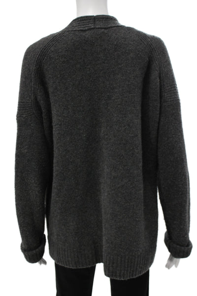 J Crew Womens Gray V-Neck Cardigan Long Sleeve Size M